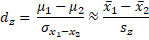 Effect sized paired samples