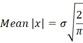 Mean of |x|