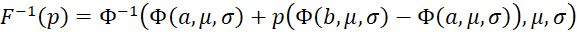 Inverse truncated normal function