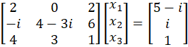 Complex linear equation example